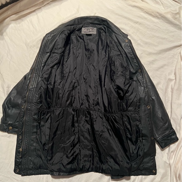 Vintage Otello Pelle 100% Leather Jacket Black Medium - Picture 6 of 10